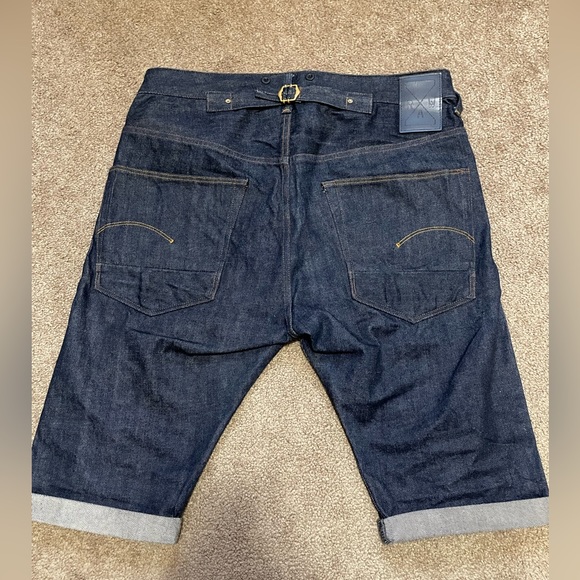 G-STAR RAW ESSENTIALS “U.S. FIRST LUMBER” SHORTS RAW SELVEDGE CONE MILLS 34W NEW - Picture 4 of 16